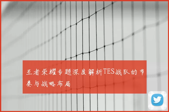 王者荣耀专题深度解析TES战队的节奏与战略布局